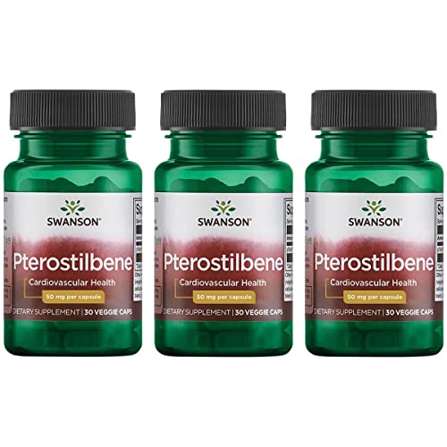 Swanson Pterostilbene 50 Mg 30 Veg Caps 3 Pack #TOP22