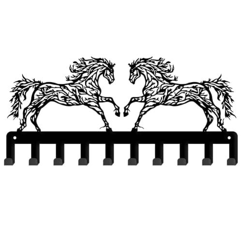 SUPERDANT Porte Clef Mural avec Branche de Cheval Décoratif 10 crochet pour Porte Clé Mural Support Clef Mural Décoration Murale de Cuisine Porte Clés Cintre pour Laisse de Chien 15x33cm