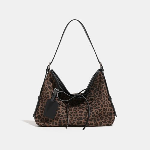 Leopard Print Hobo Bags For Women, Leopard Print Knitted Shoulder Bag,Slouchy Shoulder Purse, Ladies Large Hobo Purse, Women Traveling Bag,Women's Tote Handbags,cheetah print purse2