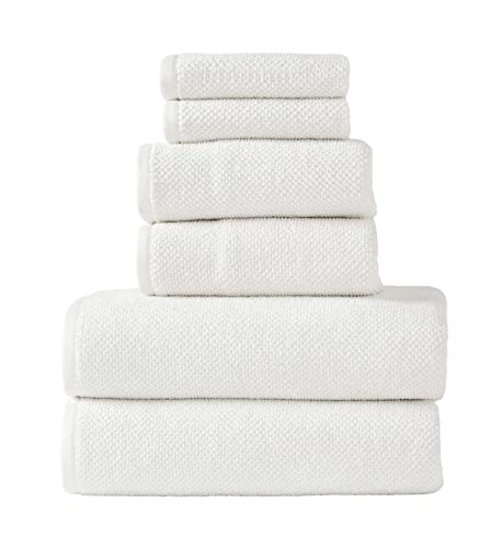 Bath Towels 6-Piece Set, 680 GSM, 100% Cotton, Ultra Soft, Ivory/Cream