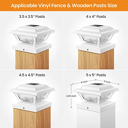 Eleclink Solar Post Cap Lights 4 Pack, Warm White Solar Outdoor Post Lights, Waterproof Fence Post Cap Lights Solar Powered Fit 3.5X3.5 4X4 4.5X4.5 5X5 Post For Garden Fence Deck Patio Yard Decoration #TOP3