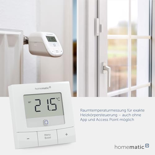 Homematic IP Smart Home Wandthermostat – Basic, digitales Thermostat für Heizkörper mit/ohne...
