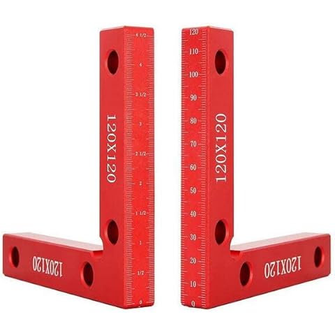 90 Degree Angle Clamp, Twin Pack 90° L-Type Corner Clamp 12cm x 12cm Positioning Angle Aluminum Alloy Angle Clamps Corner Clamping Bracket for Woodworking Carpenter's Tool Carpenter's Tool Cover