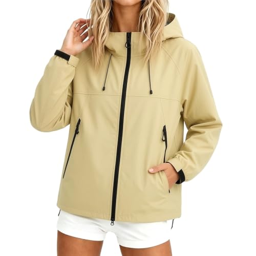 Chubasquero para mujer y chaqueta de entretiempo monocolor estilo bomber