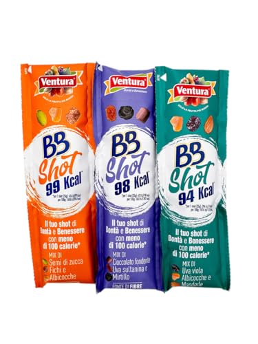VENTURA - BBSHOT FRUTTA SECCA IN MENO DI 100KCAL ! CF. DA 12 BUSTE (MIX TRIS)