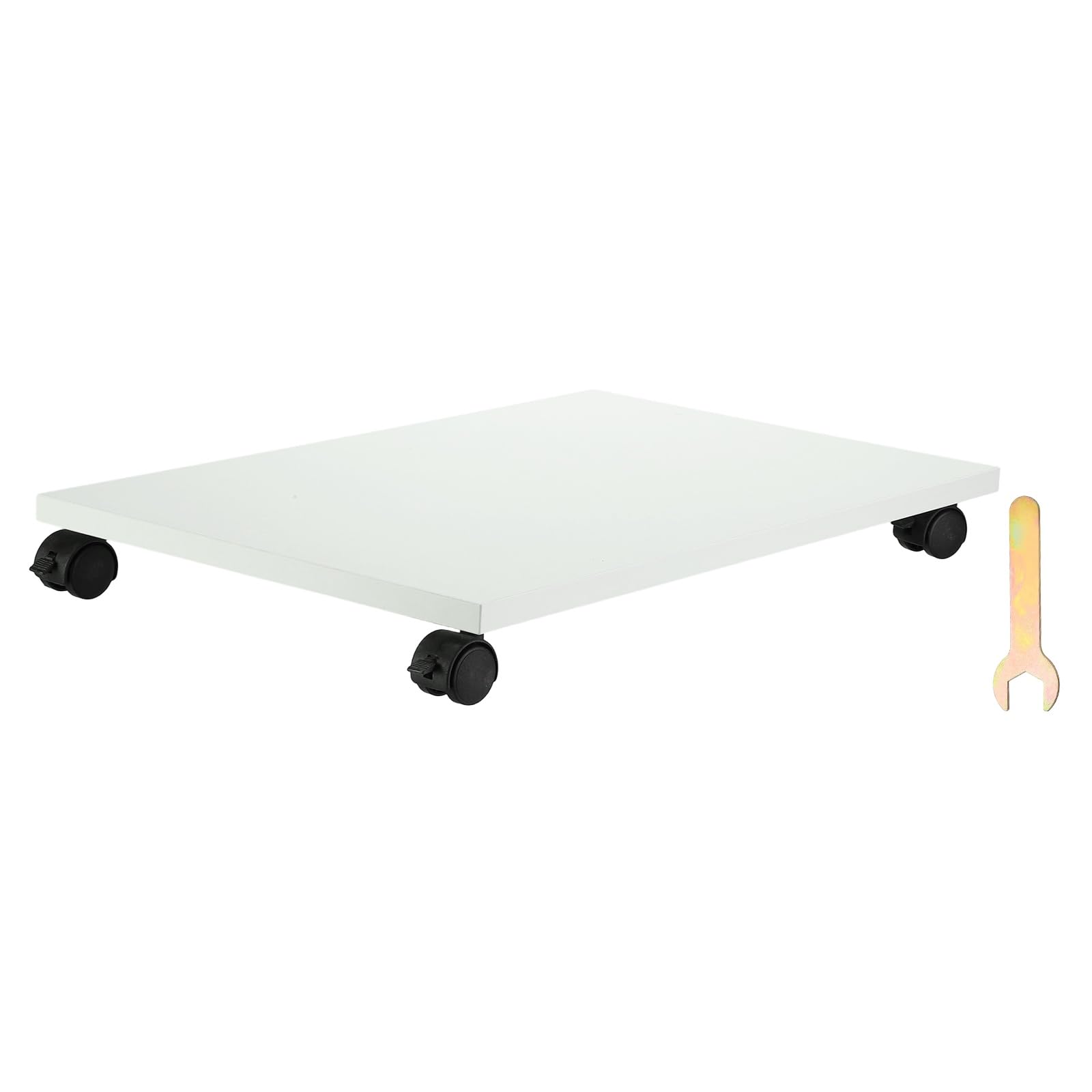Support PC 12x19 pouces en bois blanc PATIKIL avec 4 roulettes
