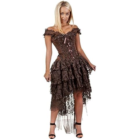 Burleska Womens Ophelie Steampunk Corset Dress (24-M, Brown) Cover
