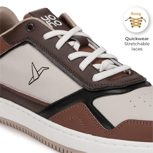 Image of YOHO Colored PU Fashion Sneaker for Men | Comfortable Shoes | Cushioned Insole | Quick-wear Elastic Laces | Lightweight | Dynamic Feet Support | Fashionable | Stylish | Modern