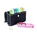 XINHOME Weekly Travel Pill Organizer Box - Prescription and Medication Reminder Pill Box, Pill Case Daily AM PM, Day Night 7 Compartments-Includes Black Leather Pouch, for 4 Times A Day, 7 Days a Week