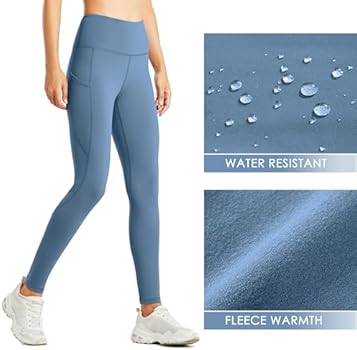 Willit dameslegging met fleecevoering, waterafstotende thermische winterbroek, wandelen, yoga, hardloopbroek met hoge taille, wijnrood, S