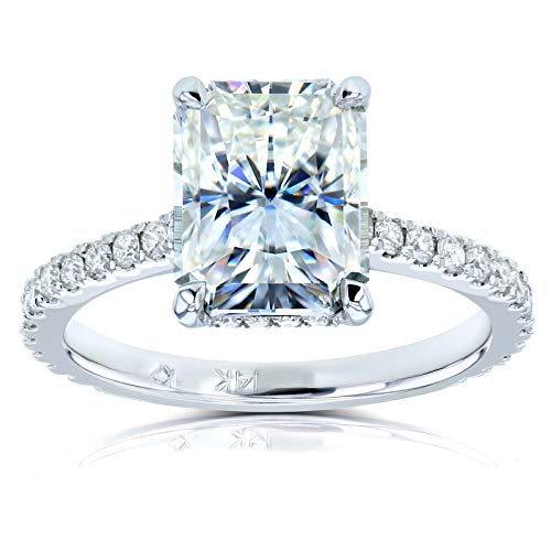 Kobelli Radiant-Cut Moissanite Engagement Ring 3 1/10 Ctw 14K White Gold, 7 #TOP6