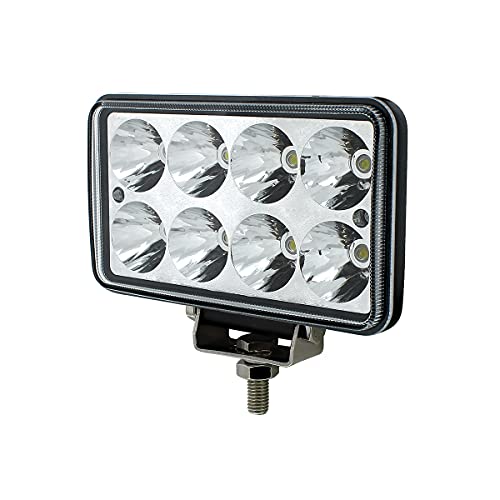 Image of United Pacific 8 High Power LED Rectangular Work Light with Chrome Reflector, 36507