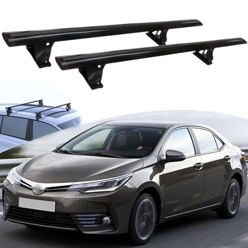 Aluminum Roof Rack Cross Bars Compatible with Toyota Corolla Sedan E170/E180 2013-2017 Anti Theft Crossbars Rooftop Storage Cargo Luggage Carrier Without Roof Rail 2PCS Black