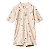 LDIOIF Toddler Girls &Boys Bathing Suit Neutral One Piece Swimsuit Zipper Rash Guard Pink Cherry Matching Swimsuit 2-3T UPF50