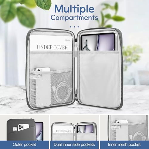 Image of Dadanism 13 Inch Tablet Sleeve Bag Carrying Case for iPad Pro 13 inch M5 /M4 2025 /2024, iPad Air 13 inch M4 /M3 2026 /2025, iPad Pro 12.9 inch, Galaxy Tab S10+ /S9 FE+ /S9+ 12.4 inch, Remarkable Paper Pro 11.8 inch, Dark Gray