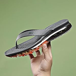 Kids Flip Flops, Zomer Nieuwe Air Kussen Slip Schoenen 45 Grote Maat Pin Motor Human Drag-41_grey Oranje