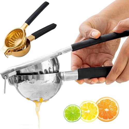 A Bar Above Stainless Steel Hand Juicer, Heavy Duty Citrus Press for Cocktails, Fruit Juice Squeezer for Lemons, Limes, and Oranges, Manual Juicer for Bartenders, Home Bars, and Mixology Kits