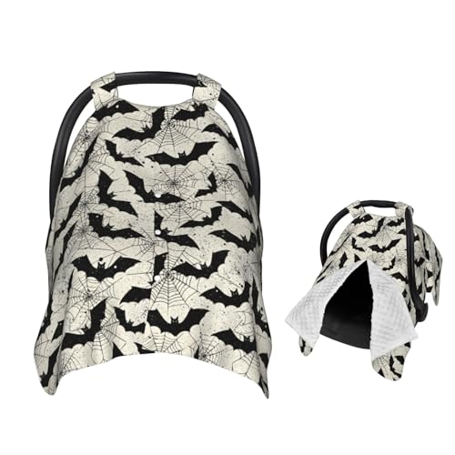Image of Muishi Black Bat Baby Car Seat Canopy Nursing Cover for Newborn Car Seat Breastfeeding Covers Blanket Newborn Shower Gift