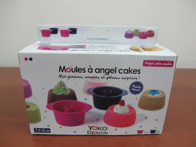 Yoko Design 1258 Angel Cake Mould Silicone/Platinum Fuchsia/Dark Purple 13 x 10.5 x 5.5 cm