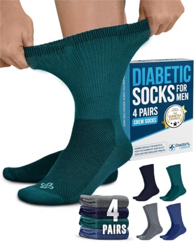 Doctor's Select® Crew Diabetic Socks for Men - 4 Pairs