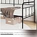 Goltriever Daybed-Metal-Twin-Bed-Frames - with Modern Headboard,Strong Mattress Foundation with Steel Slats Support,No Box Spring Needed,Black