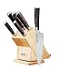 Produktbild Deik Messerblock Set, Messerset, Kochmesser, Edelstahl, Ergonomischer Holz-Griff, drehbarer Holzblock, Küche, Profi, Feststehend, Extra Scharf, Allzweck Rostfrei, Bestückt, 5-tlg