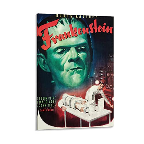 Frankenstein - Póster clásico de película de ciencia ficción vintage con diseño de película de ciencia ficción (60 x 90 cm)