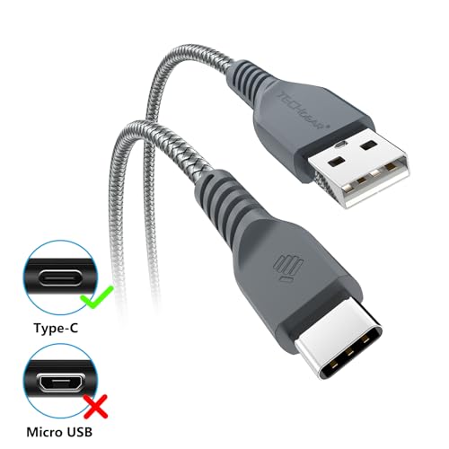 TECHGEAR USB C to USB A 2M Long STRONG Braided Data & Charging Cable for Amazon Fire HD 8 14th/12th/10th, Fire HD 10/Plus/Kids Pro 13th/11th Generation, Fire 7 2022, Max 11 2023, Kindle charger - Image 7