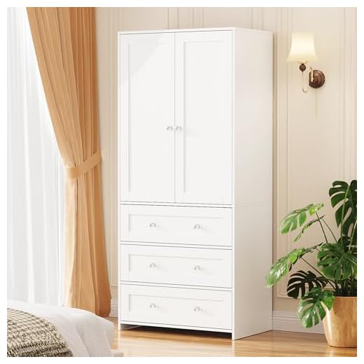 Stylish Armoire Wardrobe with Large Mirror