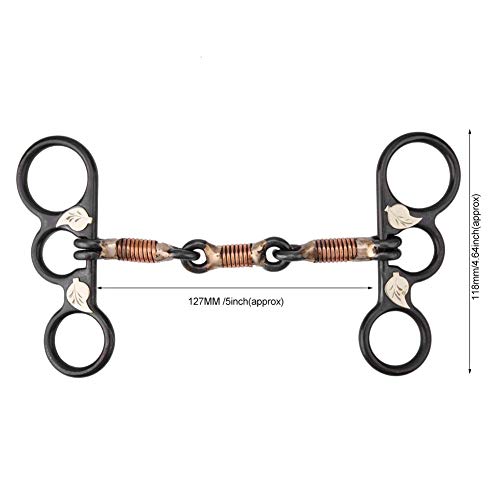 Western All Purpose Ring Horse Snaffle Stainless Steel Copper Roller Jointed Mouth Snaffle Bit Wire Wrapped Mouth - Thumbnail 6