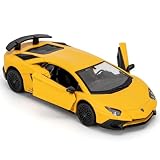 TGRCM-CZ Lamborghini Aventador LP770-4 Modèle de Voiture en Alliage de Zinc, Jouet pour Enfants, Garçons et Filles (Jaune)