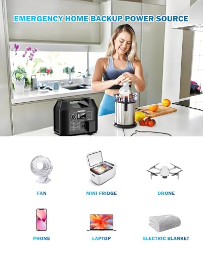 SinKeu E300 Portable Power Station 300W LiFePO4 Battery(LFP) 8-Port Solar Generator with 110V Pure Sine Wave AC Outlets Compact 80000mAh Solar Power Bank for Emergency Camping Home Use(Black) - Image 4