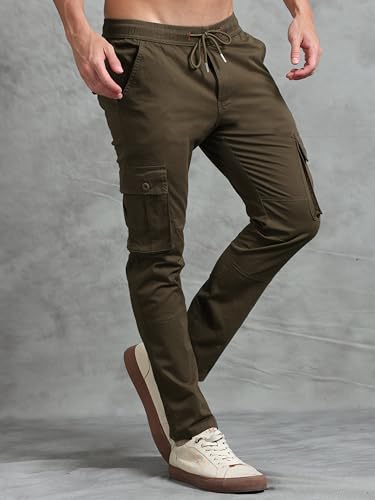 Image of Miraan Men's Regular Fit Mid Rise Cargo Pant