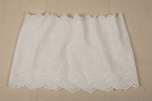 2 Yards Of 19Cm Width Floral Embroidered Cotton Eyelet Fabric Trim #TOP4