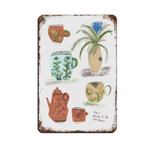 Cartel de metal vintage con texto en inglés «There's Beauty In The Mundane» (20 x 30 cm)