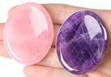 QINJIEJIE Rose Quartz and Amethyst Pair