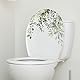 Grüne Pflanze Blätter Blumen Toilettensitz Deckel Aufkleber Selbstklebend Badezimmer Aufkleber Blatt Floral Toilettendeckel Abziehbilder DIY Abnehmbare Wasserdicht WC Aufkleber für Zisterne