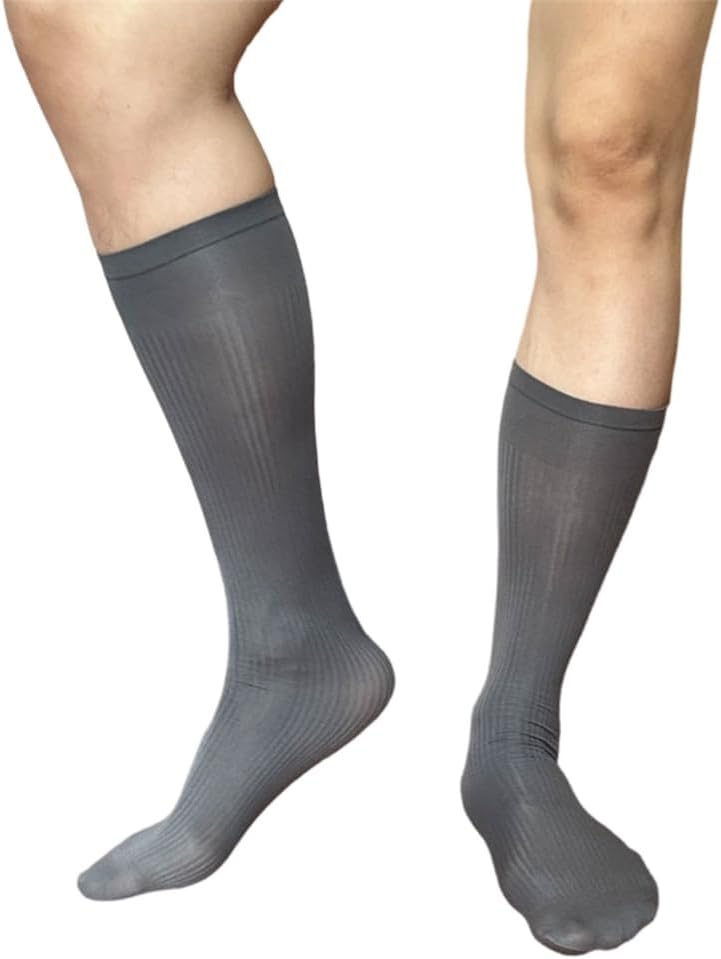 1Pair Men's Middle Calf Business Dress Socks for Prom Professional Attire