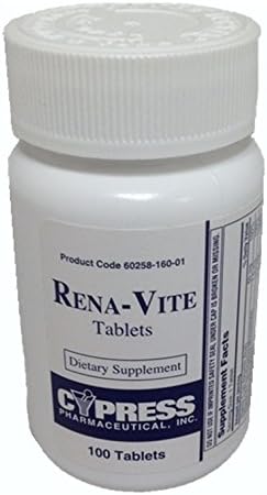 Cypress Pharmaceutical Rena-Vite Tablets, 100 Tablets Per Bottle (5 Bottles)