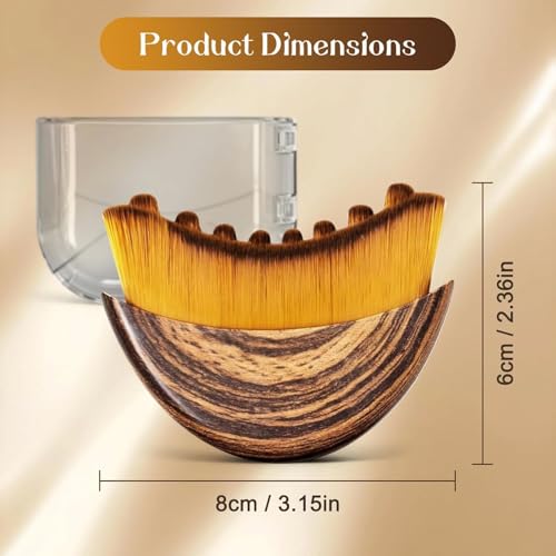 Image of ARJ Lymphatic Contour Face Brush for Sculpting & Drainage - Facial Massager for Jawline, Chin & Neck - Reduces Puffiness, Promotes Detox & Lift - Soft Bristles, Improves Skin Glow, Includes Travel Case (Brown)