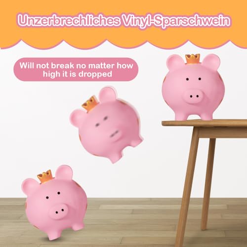 INCETUE Sparschwein für Mädchen, Unzerbrechliches Spardose für Kinder, Groß Niedliche Glücksschwein Münze Sparbüchse für Hochzeit, Weihnachten, Halloween, Geburtstagsgeschenke (Rosa)