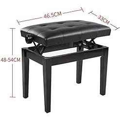 XYJHQEYJ Bancs de Piano Ascenseur Ajustable Coussin de Piano rembourré Bancs de Clavier Piano, Cuir Salon Saisie Tabouret, Noir - Les Beatles, Paul McCartney, John Lennon, RIngo Starr, George Harrison XYJHQEYJ Bancs de Piano Ascenseur Ajustable Coussin de Piano rembourré Bancs de Clavier Piano, Cuir Salon Saisie Tabouret, Noir – Image 2
