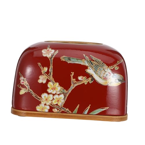 Ipetboom Porta Fazzoletti in Ceramica con Motivo Gazza Copertura Elegante in Porcellana Scatola Decorativa per Tovaglioli da Ufficio e Arredamento Scrivania Resistente e Facile da Pulire