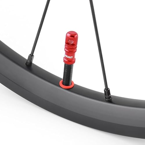 Mountain Bike Tire Presta Valve Stem Caps with Valve Core Removing Function Tool, Red