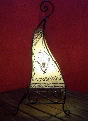 Orientalische Tischlampe Marrakesch 50cm Lederlampe Hennalampe Lampe | Marokkanische kleine Tischlampen aus Metall… – Bild 5