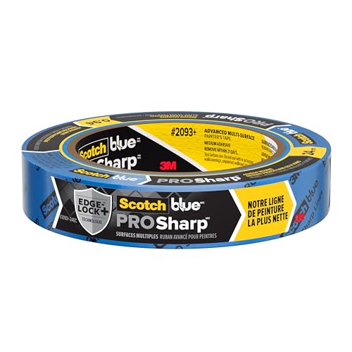 ScotchBlue PROSharp Painters Tape 1 Inch Wide (0.94 in x 60 yd) 1 Roll Blue Tape Protects Surfaces and Removes Easily Edge-Lock Tape for Indoor and Outdoor Use (2093+-24EC)