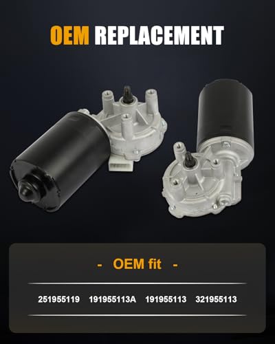 Image of ROADFAR Front Windshield Wiper Motor Replacement for 1990-1991 for for V8,1990-1991 for for Transporter 251955119,191955113A,191955113,321955113 Wiper Motor 5 Pins