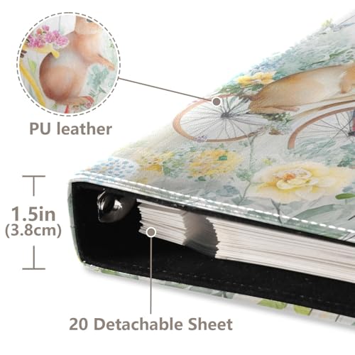 Álbum de fotos adhesivo DIY Scrapbook Álbum de Pascua Conejos en Bicicleta 3 anillos Album de fotos 40 páginas 8x10 para recuerdos miniatura 4