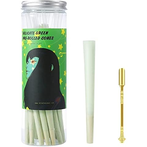 Ornate Ocean Green Pre Rolled Cones | 100 Pack | Vegan & Non GMO | Slow Burning Cones | Mini Accessory (100 Cones) Cover