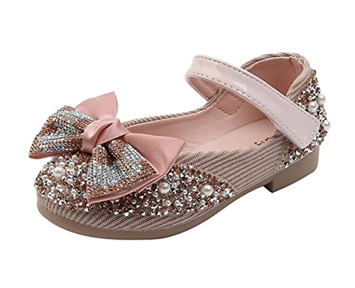Girl's Mary Jane Ballet Flats Bow Flower Wedding Party Ballerina Flat Shoes